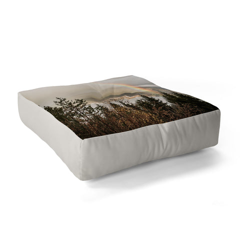 Henrike Schenk - Travel Photography Rainbow In The Mountains Lake In Norway Photo Floor Pillow Square