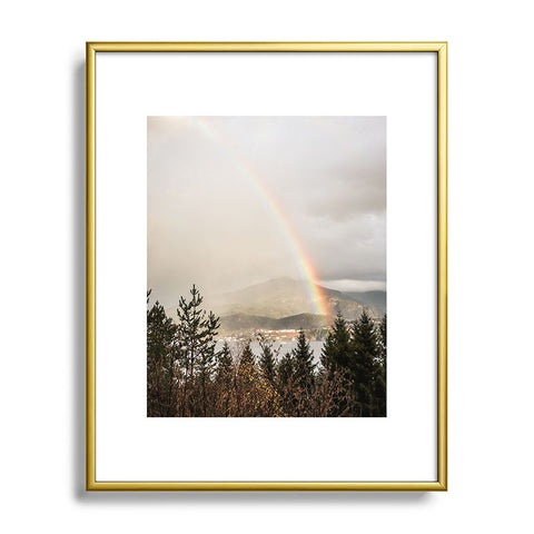 Henrike Schenk - Travel Photography Rainbow In The Mountains Lake In Norway Photo Metal Framed Art Print