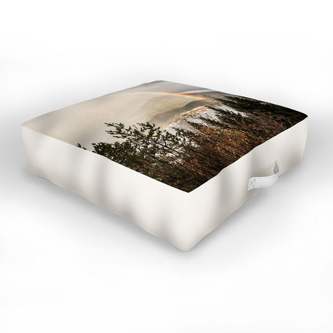 Henrike Schenk - Travel Photography Rainbow In The Mountains Lake In Norway Photo Outdoor Floor Cushion