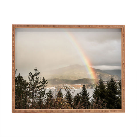 Henrike Schenk - Travel Photography Rainbow In The Mountains Lake In Norway Photo Rectangular Tray
