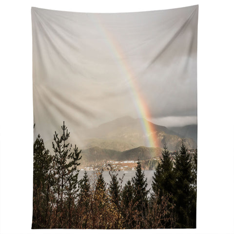 Henrike Schenk - Travel Photography Rainbow In The Mountains Lake In Norway Photo Tapestry