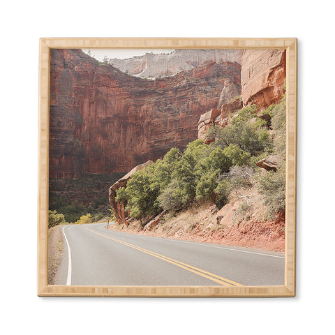 Henrike Schenk - Travel Photography Road Through Zion National Park Photo Colors Of Utah Landscape Framed Wall Art