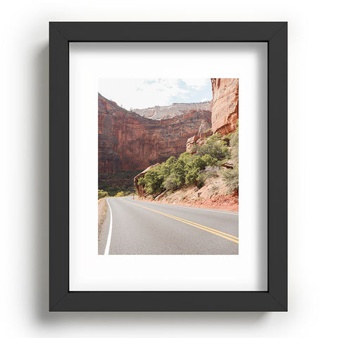 Henrike Schenk - Travel Photography Road Through Zion National Park Photo Colors Of Utah Landscape Recessed Framing Rectangle
