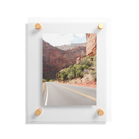 Henrike Schenk - Travel Photography Road Through Zion National Park Photo Colors Of Utah Landscape Floating Acrylic Print