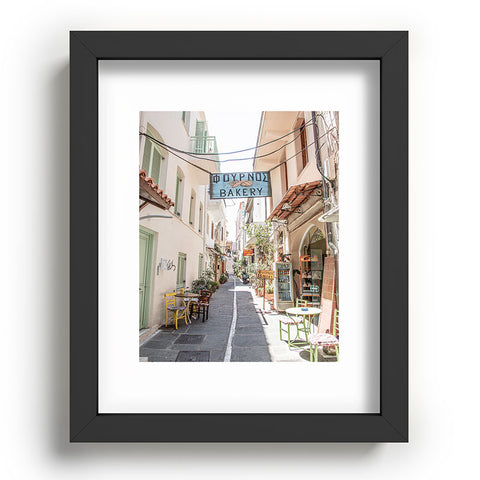 Henrike Schenk - Travel Photography Street In Greece Photo Pastel Village Houses Summer Recessed Framing Rectangle