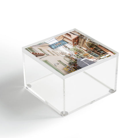 Henrike Schenk - Travel Photography Street In Greece Photo Pastel Village Houses Summer Acrylic Box