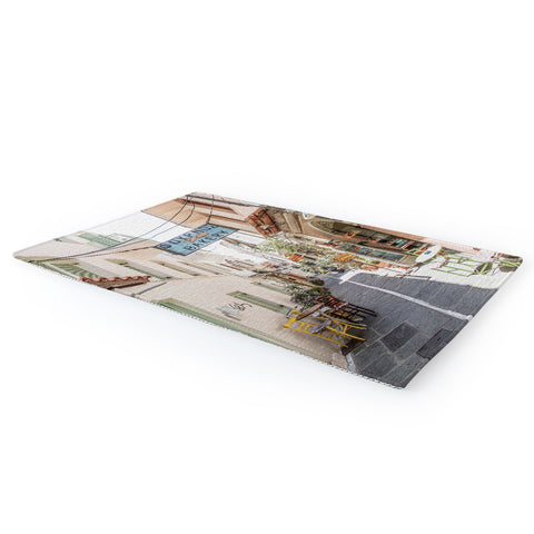 Henrike Schenk - Travel Photography Street In Greece Photo Pastel Village Houses Summer Area Rug
