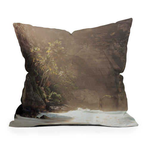 Henrike Schenk - Travel Photography Tropical Bali Beach Photo Diamond Beach Nusa Penida Island Throw Pillow