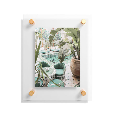 Henrike Schenk - Travel Photography Tropical Plant Leaves In Marrakech Photo Green Pool Interior Design Floating Acrylic Print