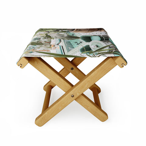 Henrike Schenk - Travel Photography Tropical Plant Leaves In Marrakech Photo Green Pool Interior Design Folding Stool