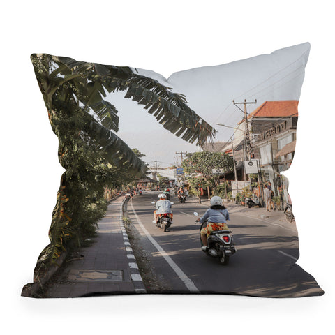 Henrike Schenk - Travel Photography Tropical Road On Bali Island Throw Pillow