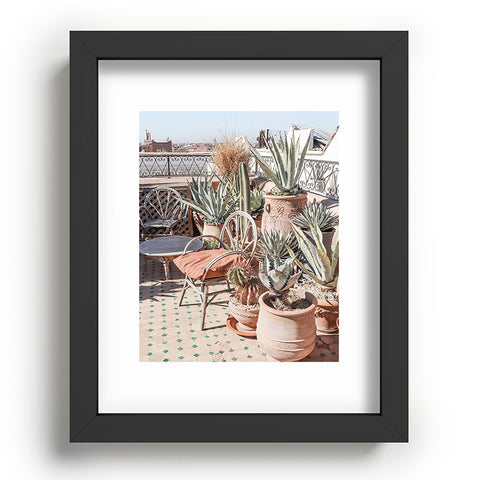 Henrike Schenk - Travel Photography Tropical Rooftop In Marrakech Cactus Plants Boho Recessed Framing Rectangle