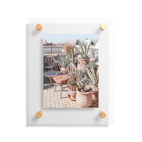 Henrike Schenk - Travel Photography Tropical Rooftop In Marrakech Cactus Plants Boho Floating Acrylic Print