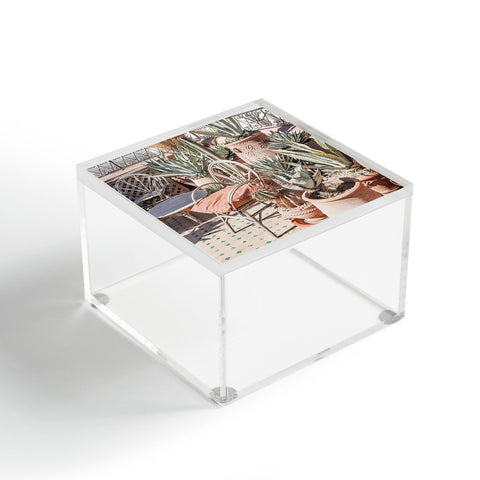 Henrike Schenk - Travel Photography Tropical Rooftop In Marrakech Cactus Plants Boho Acrylic Box