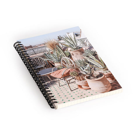 Henrike Schenk - Travel Photography Tropical Rooftop In Marrakech Cactus Plants Boho Spiral Notebook