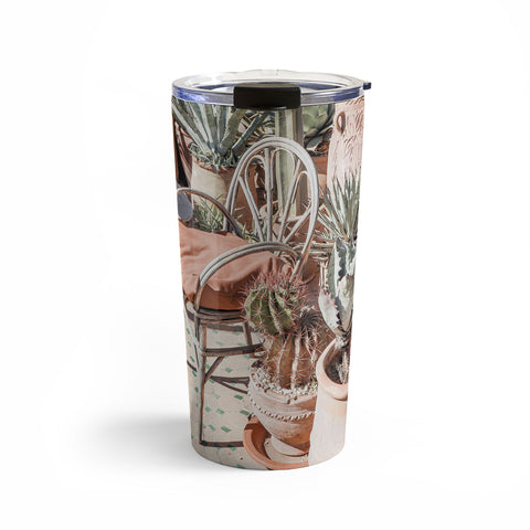 Henrike Schenk - Travel Photography Tropical Rooftop In Marrakech Cactus Plants Boho Travel Mug