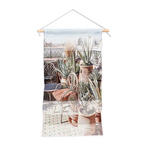 Henrike Schenk - Travel Photography Tropical Rooftop In Marrakech Cactus Plants Boho Wall Hanging Portrait