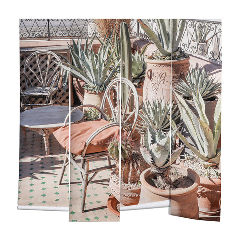 Henrike Schenk - Travel Photography Tropical Rooftop In Marrakech Cactus Plants Boho Wall Mural