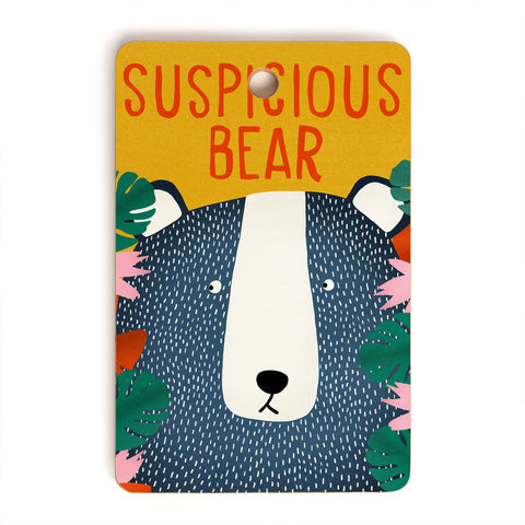 heycoco Suspicious bear Cutting Board Rectangle