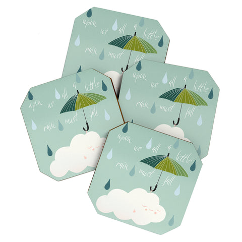 heycoco Upon us all a little rain must fall Coaster Set