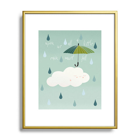 heycoco Upon us all a little rain must fall Metal Framed Art Print