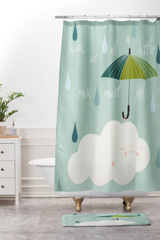 heycoco Upon us all a little rain must fall Shower Curtain And Mat