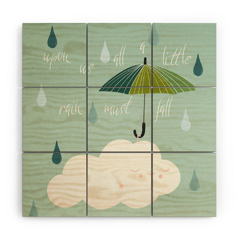 heycoco Upon us all a little rain must fall Wood Wall Mural