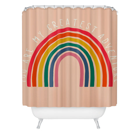 heycoco You are my greatest adventure Shower Curtain