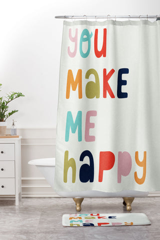 heycoco You Make Me Happy Shower Curtain And Mat