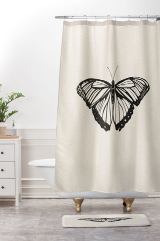High Tied Creative Butterfly I Shower Curtain And Mat