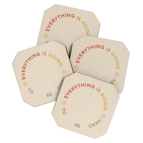 High Tied Creative Everything Is Going To Be Okay Coaster Set