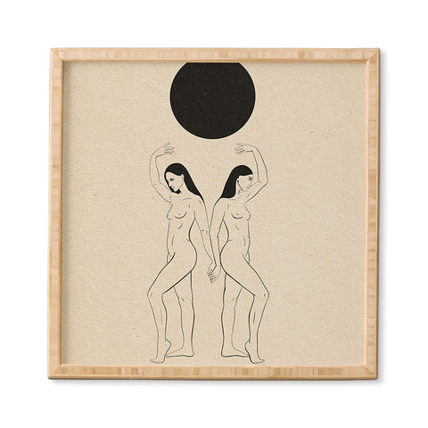 High Tied Creative Hold Up the Moon Framed Wall Art