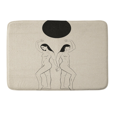 High Tied Creative Hold Up the Moon Memory Foam Bath Mat