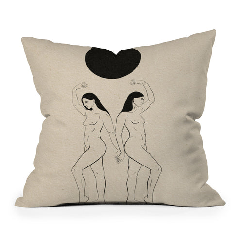 High Tied Creative Hold Up the Moon Throw Pillow