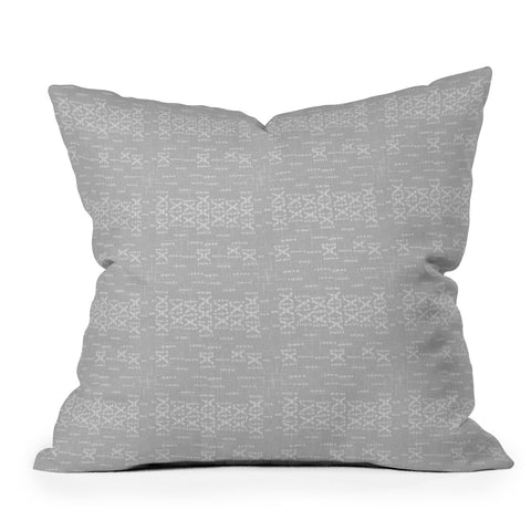 Holli Zollinger ABA MUDCLOTH GRIS Throw Pillow