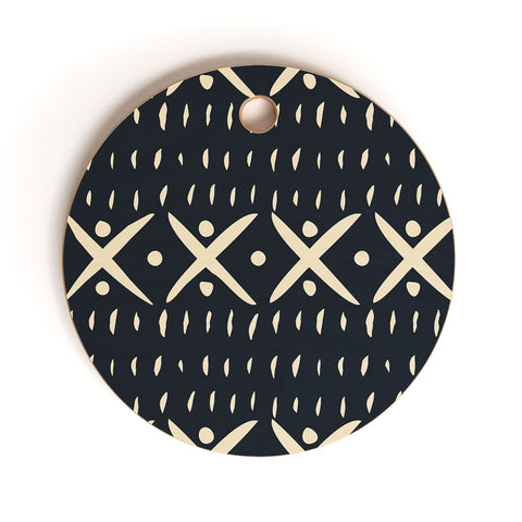 Holli Zollinger ADOBO MUDCLOTH DARK Cutting Board Round