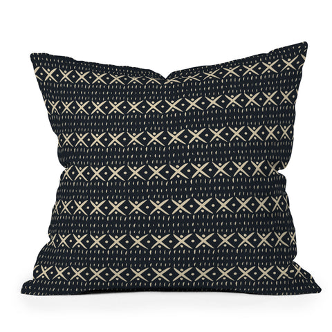 Holli Zollinger ADOBO MUDCLOTH DARK Throw Pillow