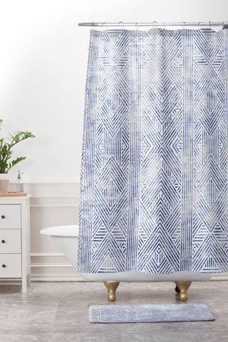 Holli Zollinger AMAI DENIM Shower Curtain And Mat