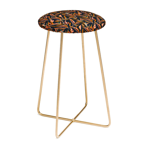 Holli Zollinger ANTHOLOGY OF PATTERN ELLE BIRD OF PARADISE DARK Counter Stool