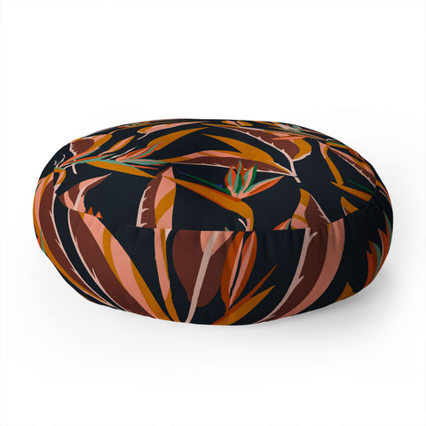 Holli Zollinger ANTHOLOGY OF PATTERN ELLE BIRD OF PARADISE DARK Floor Pillow Round