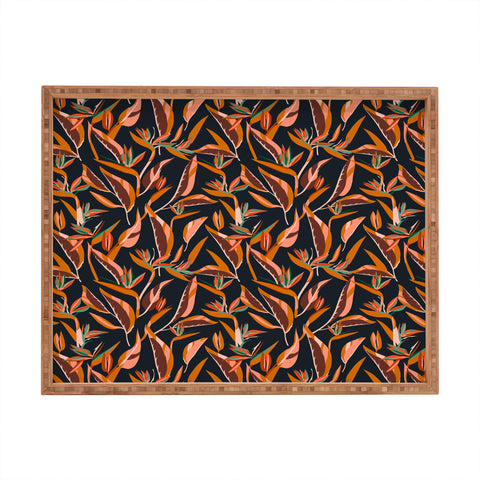Holli Zollinger ANTHOLOGY OF PATTERN ELLE BIRD OF PARADISE DARK Rectangular Tray