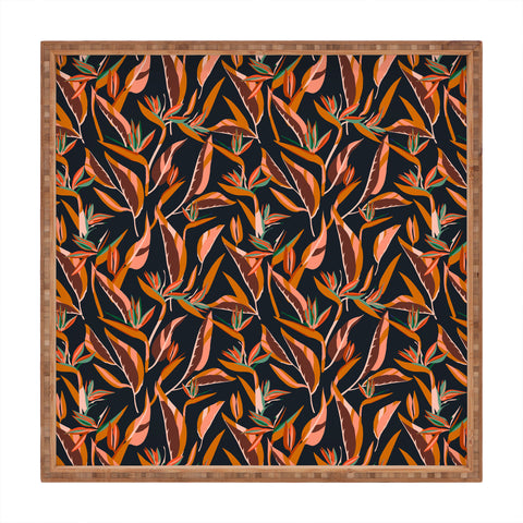 Holli Zollinger ANTHOLOGY OF PATTERN ELLE BIRD OF PARADISE DARK Square Tray