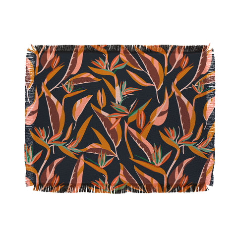 Holli Zollinger ANTHOLOGY OF PATTERN ELLE BIRD OF PARADISE DARK Throw Blanket