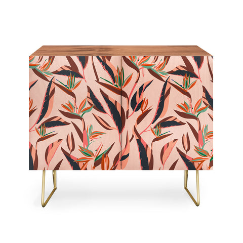 Holli Zollinger ANTHOLOGY OF PATTERN ELLE BIRD OF PARADISE PINK Credenza