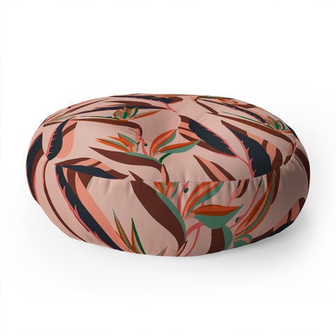 Holli Zollinger ANTHOLOGY OF PATTERN ELLE BIRD OF PARADISE PINK Floor Pillow Round