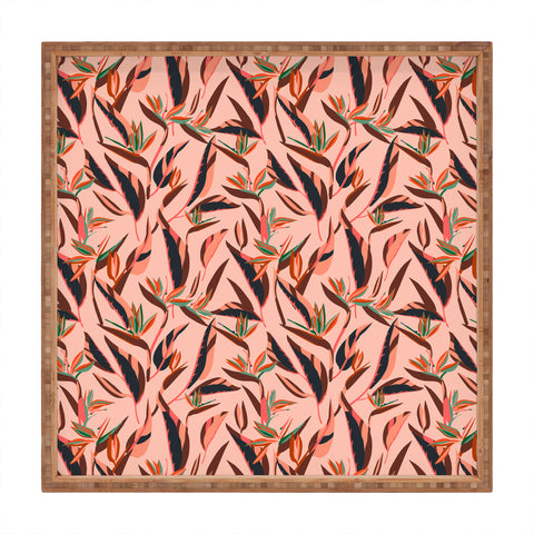 Holli Zollinger ANTHOLOGY OF PATTERN ELLE BIRD OF PARADISE PINK Square Tray
