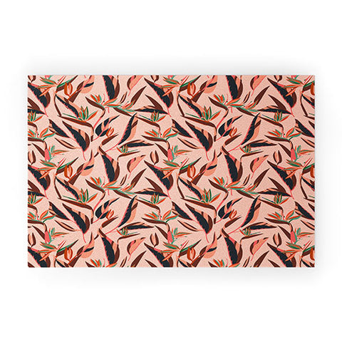 Holli Zollinger ANTHOLOGY OF PATTERN ELLE BIRD OF PARADISE PINK Welcome Mat