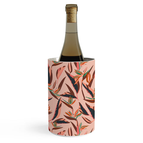 Holli Zollinger ANTHOLOGY OF PATTERN ELLE BIRD OF PARADISE PINK Wine Chiller