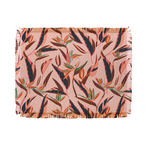 Holli Zollinger ANTHOLOGY OF PATTERN ELLE BIRD OF PARADISE PINK Throw Blanket