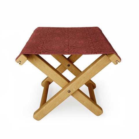 Holli Zollinger ANTHOLOGY OF PATTERN ELLE SUNDIAL MAROON Folding Stool